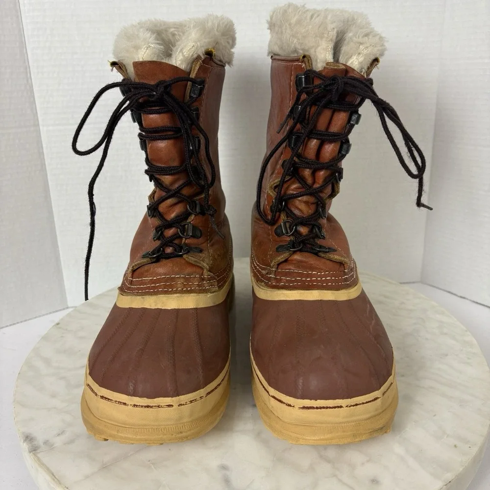 Sorel Scout Kaufman Wool Lined Leather Boots Womens‎ Fits 9/9.5 Gorpcore Winter